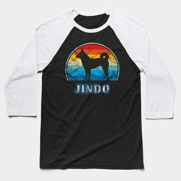 Jindo Vintage Design Dog Baseball T-Shirt by millersye